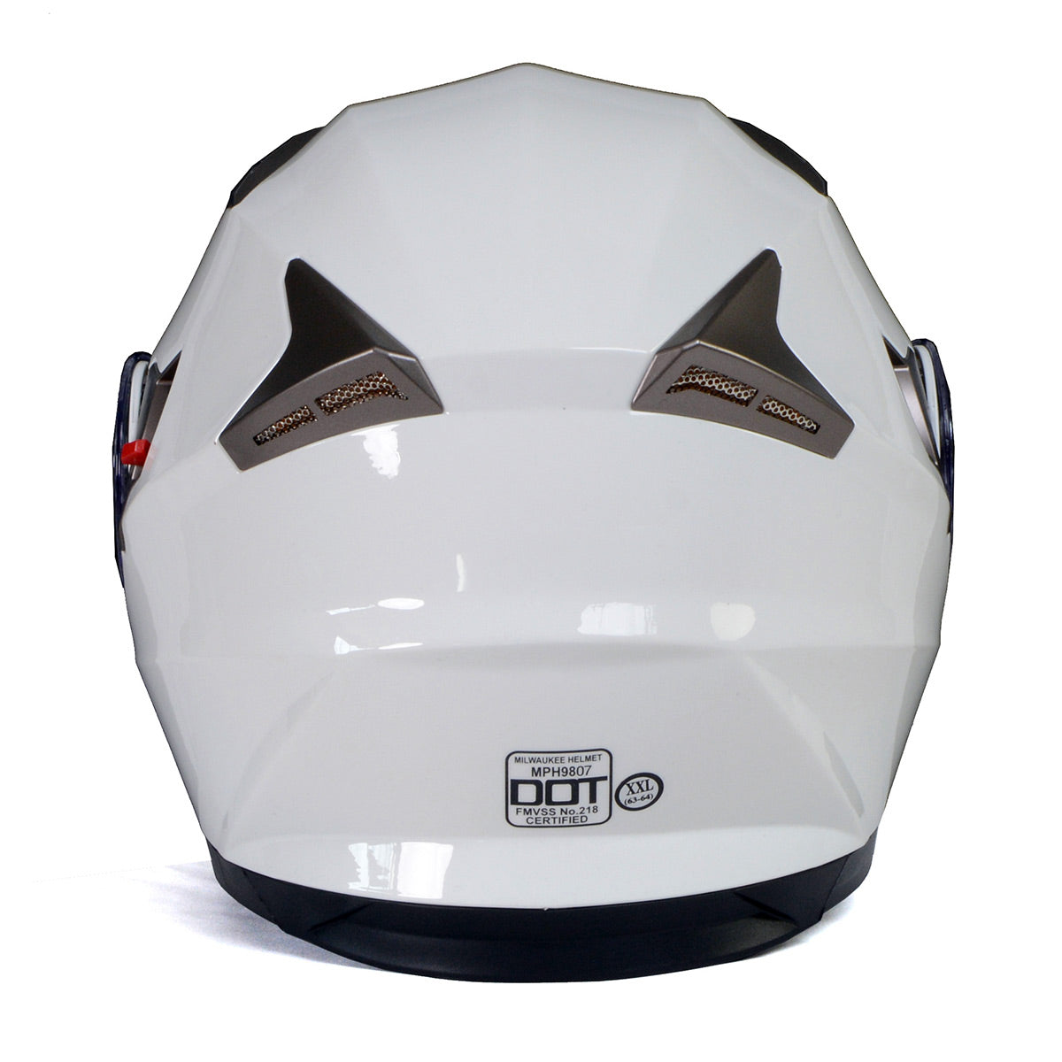 Milwaukee Helmets MPH9807DOT Ionized Gloss White Advanced Motorcycle Modular Helmet Biker w/ Drop Down Visor
