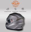 Milwaukee Helmets MPH9808DOT Ionized Silver Advanced Motorcycle Modular Helmet Biker w/ Drop Down Visor