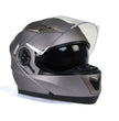 Milwaukee Helmets MPH9808DOT Ionized Silver Advanced Motorcycle Modular Helmet Biker w/ Drop Down Visor
