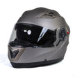 Milwaukee Helmets MPH9808DOT Ionized Silver Advanced Motorcycle Modular Helmet Biker w/ Drop Down Visor