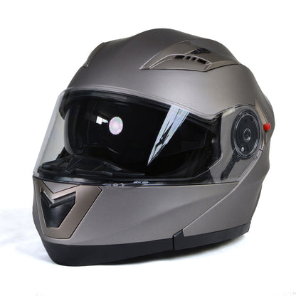 Milwaukee Helmets MPH9808DOT 'Ionized' Silver Advanced Motorcycle Modular Helmet for Men and Women Biker w/ Drop Down Visor