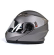 Milwaukee Helmets MPH9808DOT Ionized Silver Advanced Motorcycle Modular Helmet Biker w/ Drop Down Visor