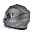 Milwaukee Helmets MPH9808DOT Ionized Silver Advanced Motorcycle Modular Helmet Biker w/ Drop Down Visor