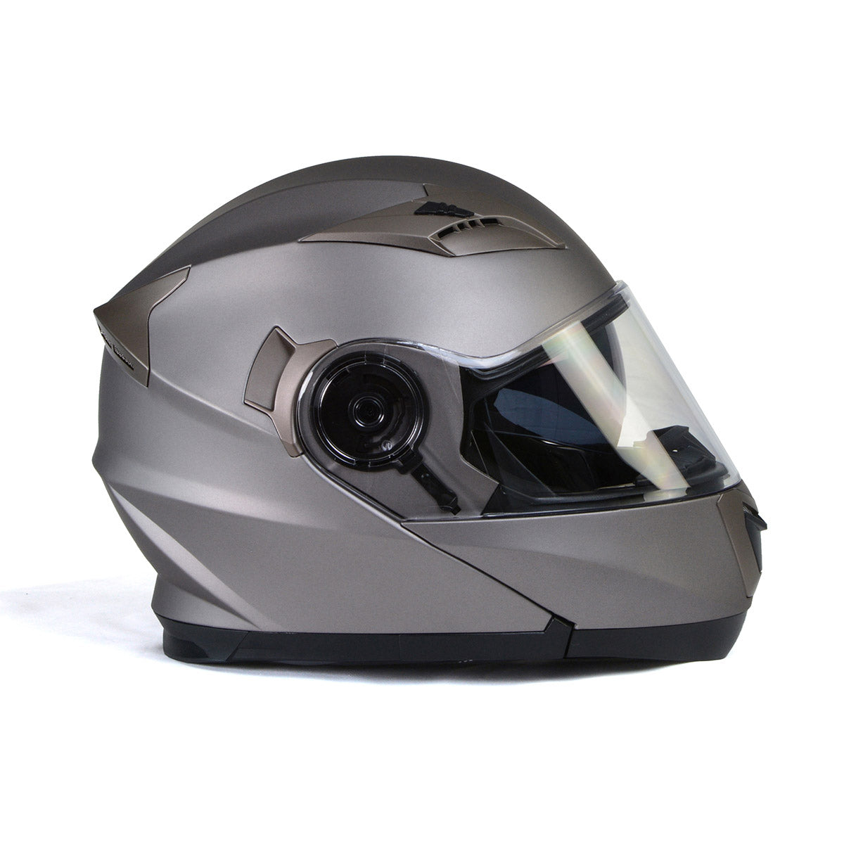 Milwaukee Helmets MPH9808DOT 'Ionized' Silver Advanced Motorcycle Modular Helmet for Men and Women Biker w/ Drop Down Visor