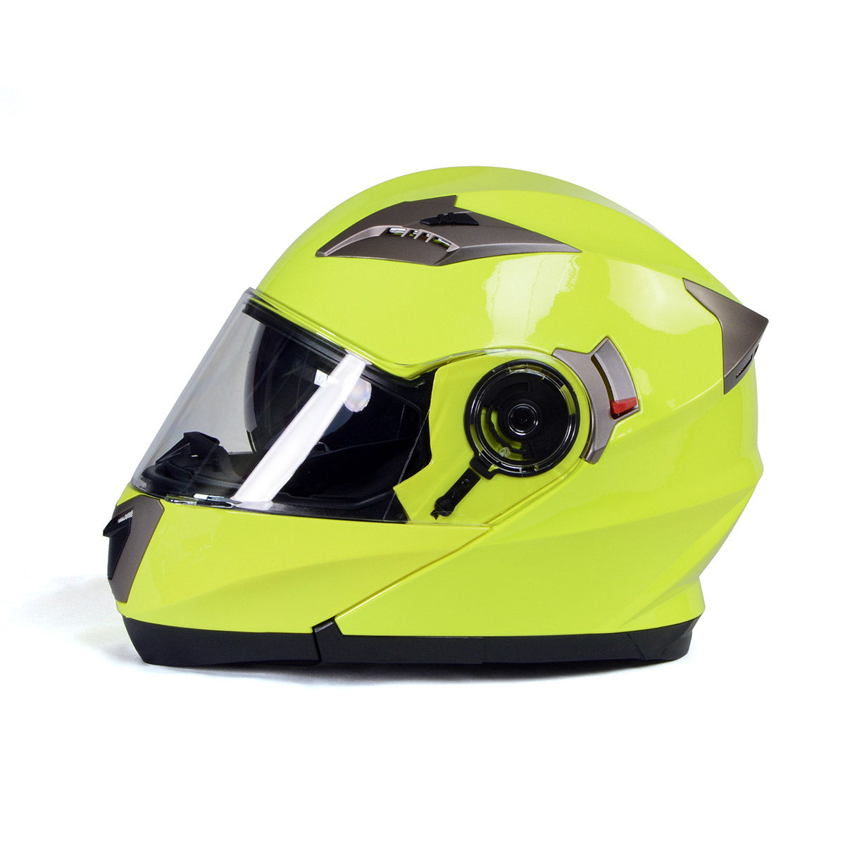Milwaukee Helmets MPH9809DOT Ionized Neon Yellow Advanced Motorcycle Modular Helmet Biker w/ Drop Down Visor