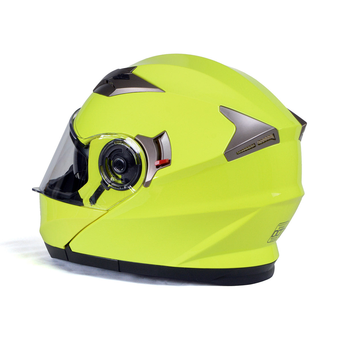 Milwaukee Helmets MPH9809DOT Ionized Neon Yellow Advanced Motorcycle Modular Helmet Biker w/ Drop Down Visor