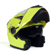 Milwaukee Helmets MPH9809DOT Ionized Neon Yellow Advanced Motorcycle Modular Helmet Biker w/ Drop Down Visor