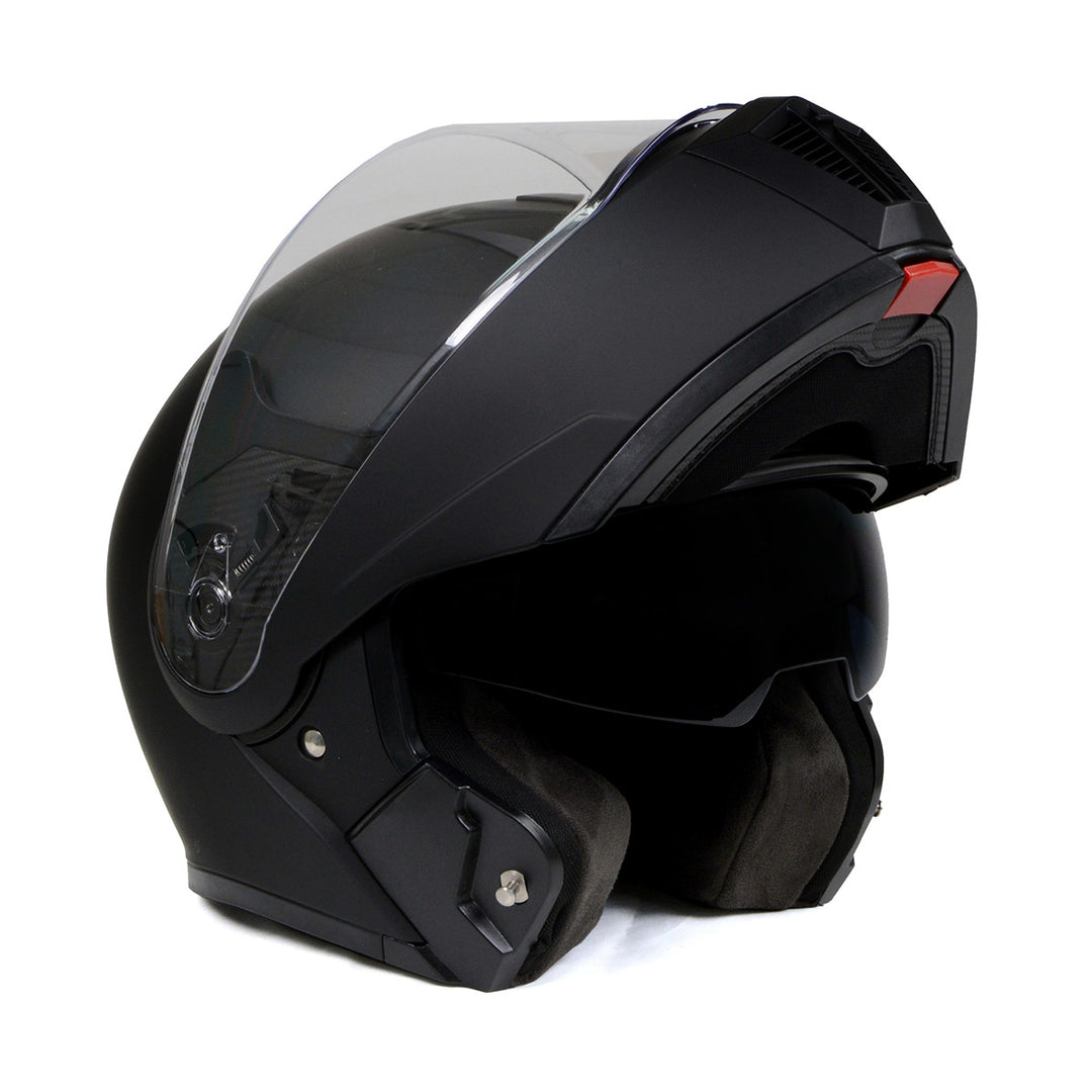 Milwaukee Helmets MPH9812DOT Flat Black Menace Advanced Motorcycle Modular Helmet Biker w/ Drop Down Visor Milwaukee Helmets MPH9812DOT Flat Black Menace Advanced Motorcycle Modular Helmet Biker w/ Drop Down Visor