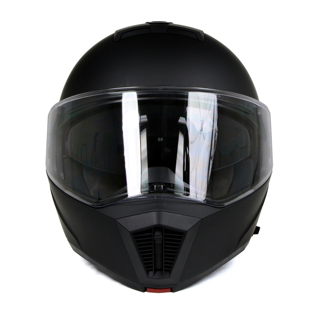 Milwaukee Helmets MPH9812DOT Flat Black Menace Advanced Motorcycle Modular Helmet Biker w/ Drop Down Visor