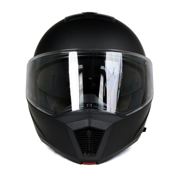 Milwaukee Helmets MPH9812DOT Flat Black Menace Advanced Motorcycle Modular Helmet Biker w/ Drop Down Visor