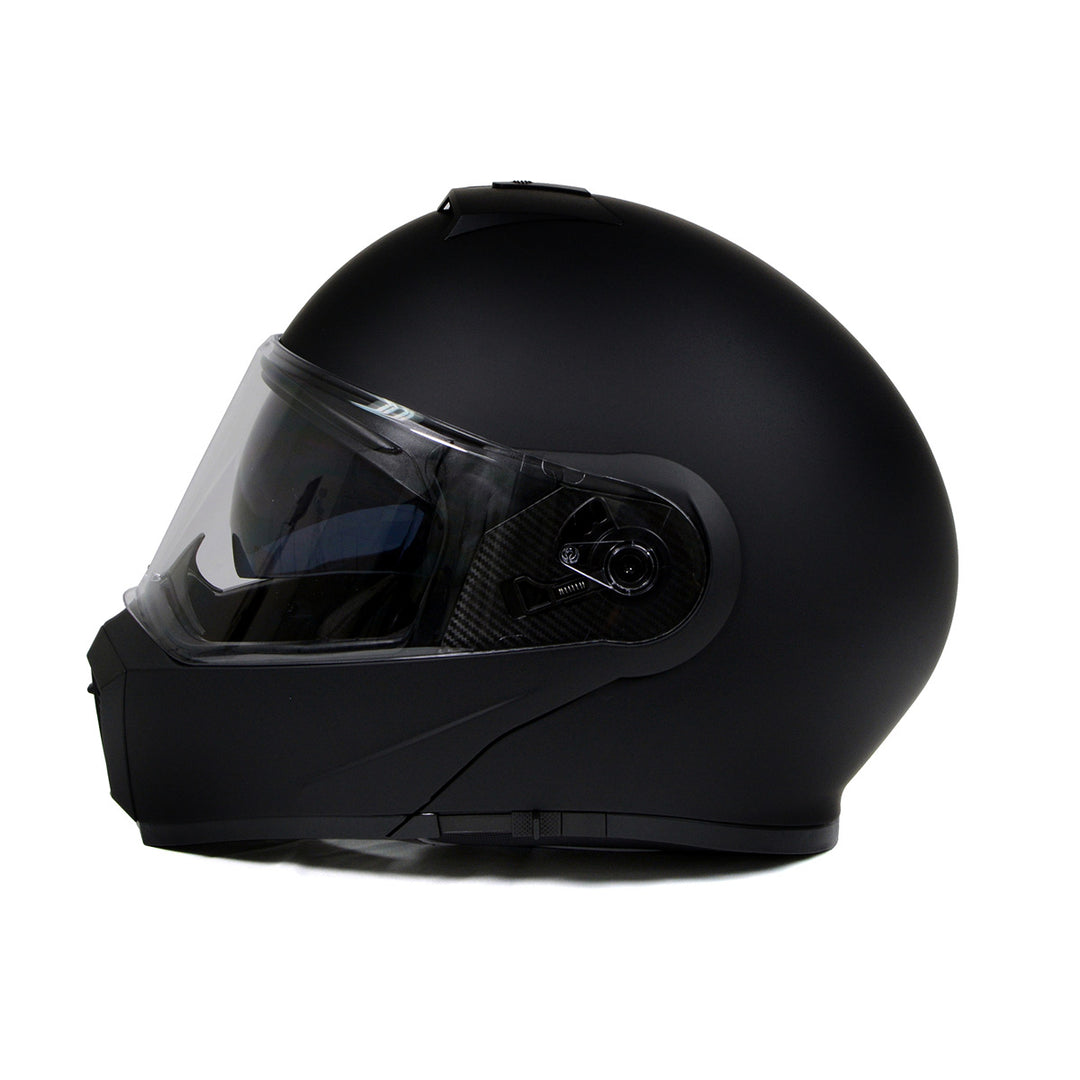 Milwaukee Helmets MPH9812DOT Flat Black Menace Advanced Motorcycle Modular Helmet Biker w/ Drop Down Visor