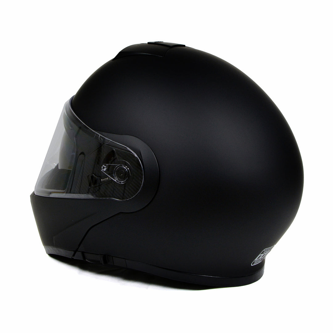 full face motorcycle helmets matte black Milwaukee Helmets MPH9812DOT Flat Black Menace Advanced Motorcycle Modular Helmet Biker w/ Drop Down Visor