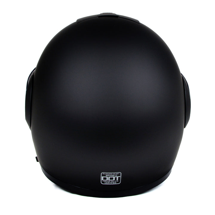 Milwaukee Helmets MPH9812DOT Flat Black Menace Advanced Motorcycle Modular Helmet Biker w/ Drop Down Visor