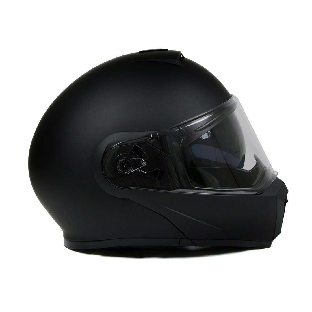 Milwaukee Helmets MPH9812DOT Flat Black Menace Advanced Motorcycle Modular Helmet Biker w/ Drop Down Visor