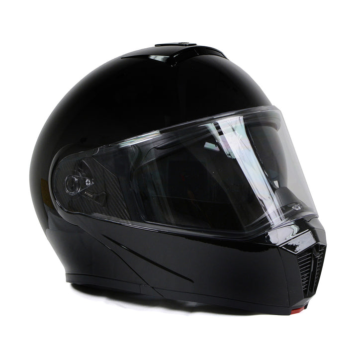 Milwaukee Helmets MPH9813DOT Gloss Black Menace DOT Approved Motorcycle Modular Helmet w/ Drop Down Visor