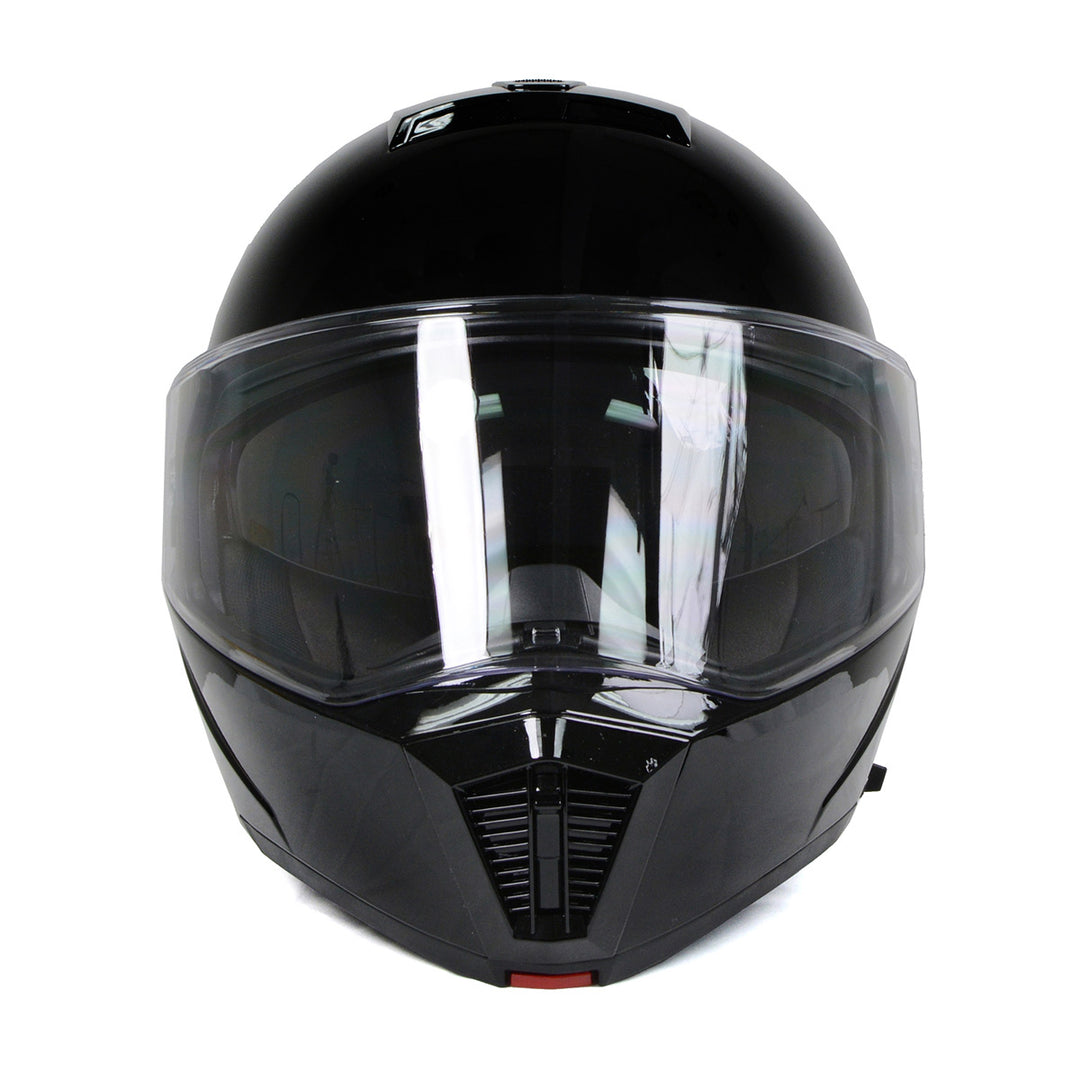 Milwaukee Helmets MPH9813DOT Gloss Black Menace DOT Approved Motorcycle Modular Helmet w/ Drop Down Visor
