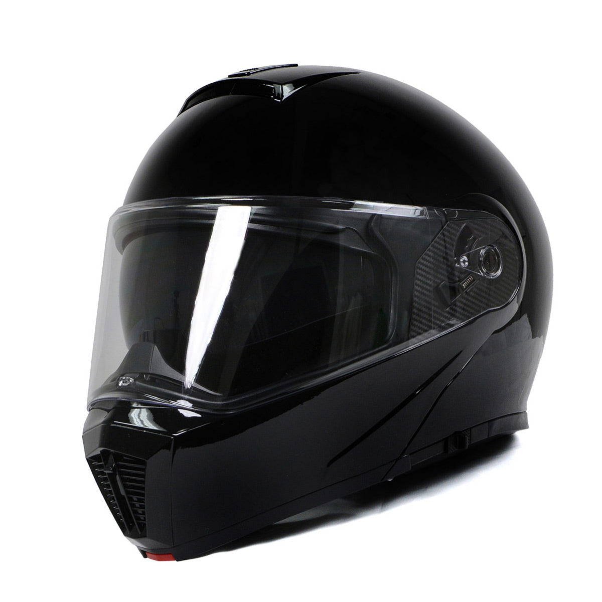 Milwaukee Helmets Gloss Black Menace Advanced Motorcycle Modular Helmet w/Drop Down Visor for Men and Women DOT Approved MPH9813DOT