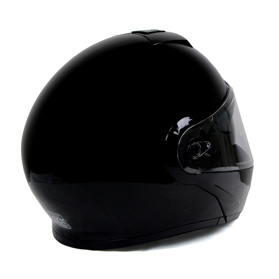 Milwaukee Helmets MPH9813DOT Gloss Black Menace DOT Approved Motorcycle Modular Helmet w/ Drop Down Visor