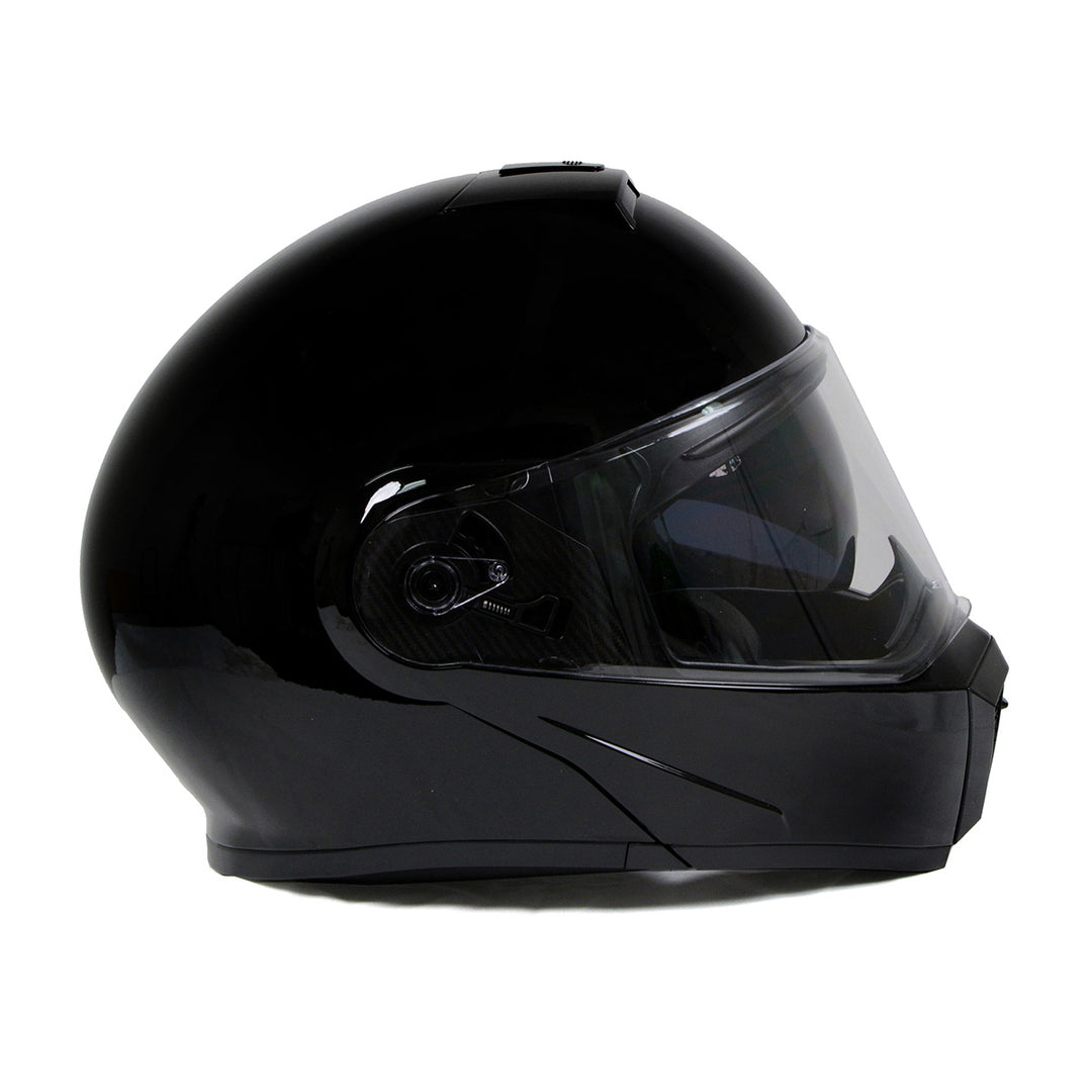 ce approved motorcycle helmet Milwaukee Helmets MPH9813DOT Gloss Black Menace DOT Approved Motorcycle Modular Helmet w/ Drop Down Visor