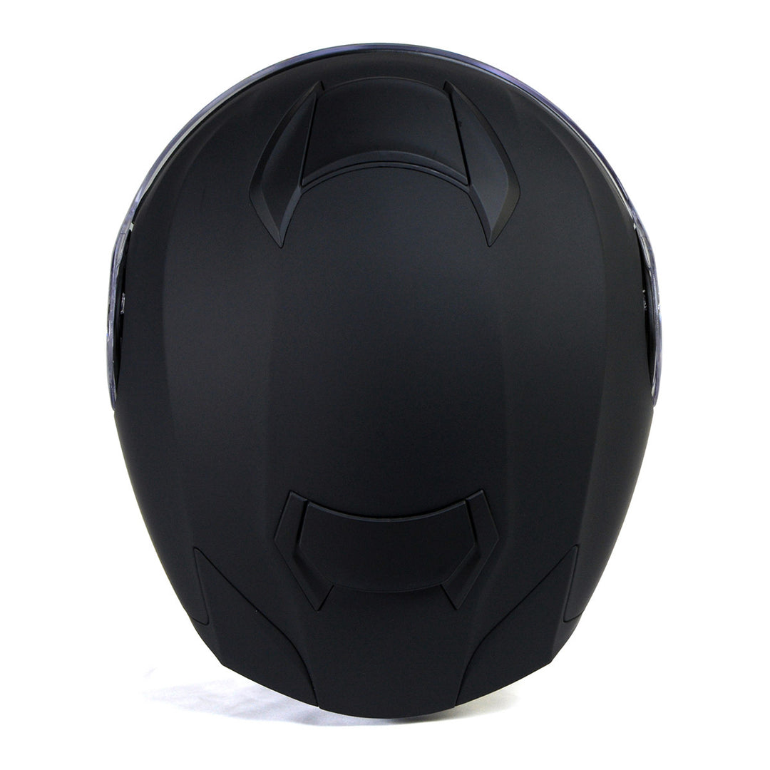 Milwaukee Helmets Breeze Flat Black Advanced Motorcycle Modular Helmet w/ Drop Down Visor DOT Approved MPH9814DOT