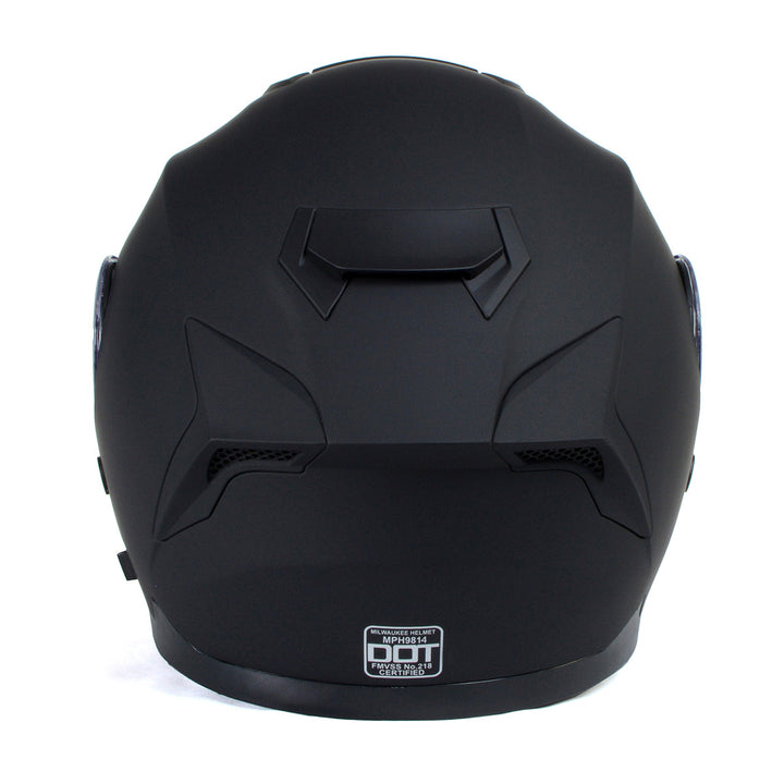 Milwaukee Helmets Breeze Flat Black Advanced Motorcycle Modular Helmet w/ Drop Down Visor DOT Approved MPH9814DOT