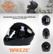 Milwaukee Helmets MPH9815DOT 'Breeze' Gloss Black Modular Helmet for Men and Women Biker w/ MP7922FMSET Heated Balaclava Bundle