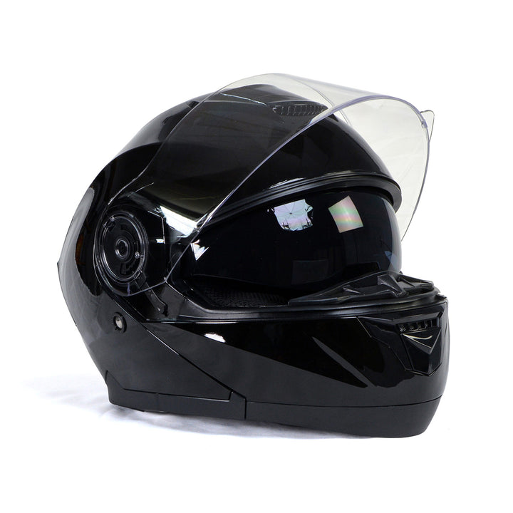 Milwaukee Helmets MPH9815DOT Breeze Gloss Black Advanced Motorcycle Modular Helmet Biker w/ Drop Down Visor