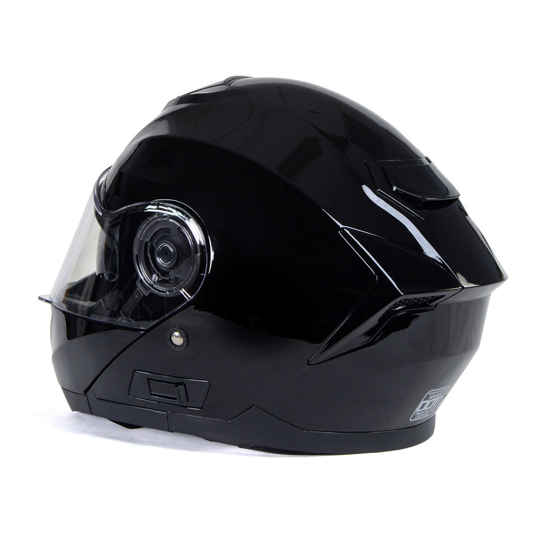 Milwaukee Helmets MPH9815DOT Breeze Gloss Black Advanced Motorcycle Modular Helmet Biker w/ Drop Down Visor