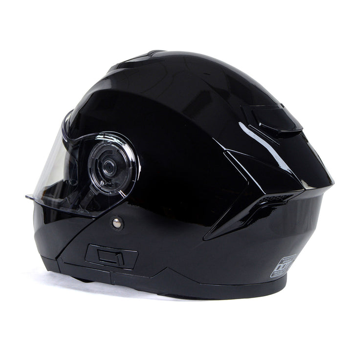 Milwaukee Helmets MPH9815DOT Breeze Gloss Black Advanced Motorcycle Modular Helmet Biker w/ Drop Down Visor