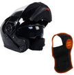 Milwaukee Helmets MPH9815DOT 'Breeze' Gloss Black Modular Helmet for Men and Women Biker w/ MP7922FMSET Heated Balaclava Bundle