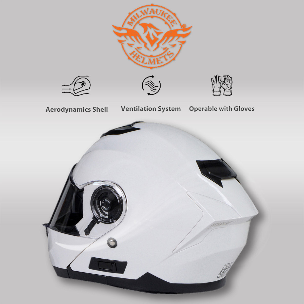 Milwaukee Helmets MPH9816DOT Breeze White Advanced Motorcycle