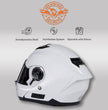 Milwaukee Helmets MPH9816DOT Breeze White Advanced Motorcycle Modular Helmet Biker w/ Drop Down Visor
