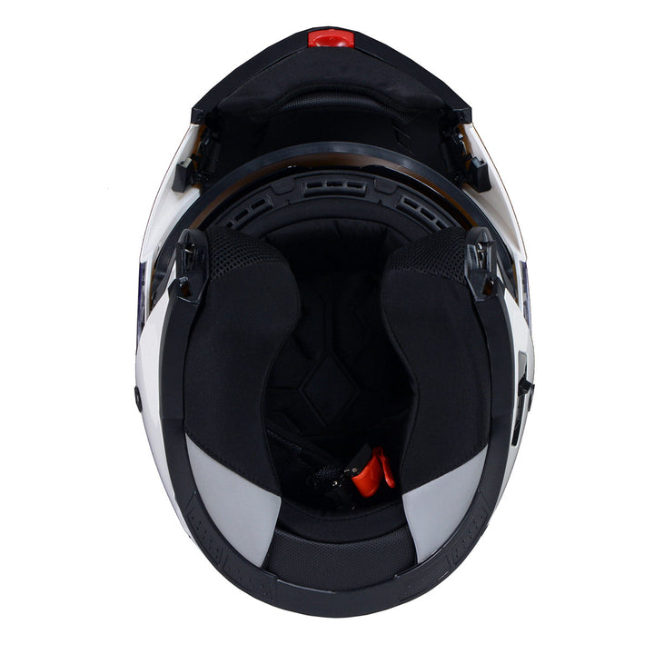 Milwaukee Helmets MPH9816DOT Breeze White Advanced Motorcycle Modular Helmet Biker w/ Drop Down Visor