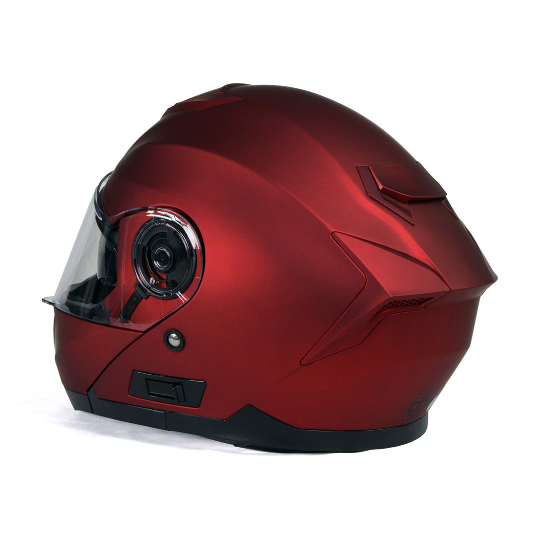 Milwaukee Helmets MPH9817DOT 'Breeze' Red Advanced Motorcycle Modular Helmet With Drop Down Visor Milwaukee Helmets MPH9817DOT 'Breeze' Red Advanced Motorcycle Modular Helmet With Drop Down Visor