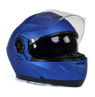 Milwaukee Helmets MPH9818DOT Breeze Blue Advanced Motorcycle Modular Helmet Biker w/ Drop Down Visor