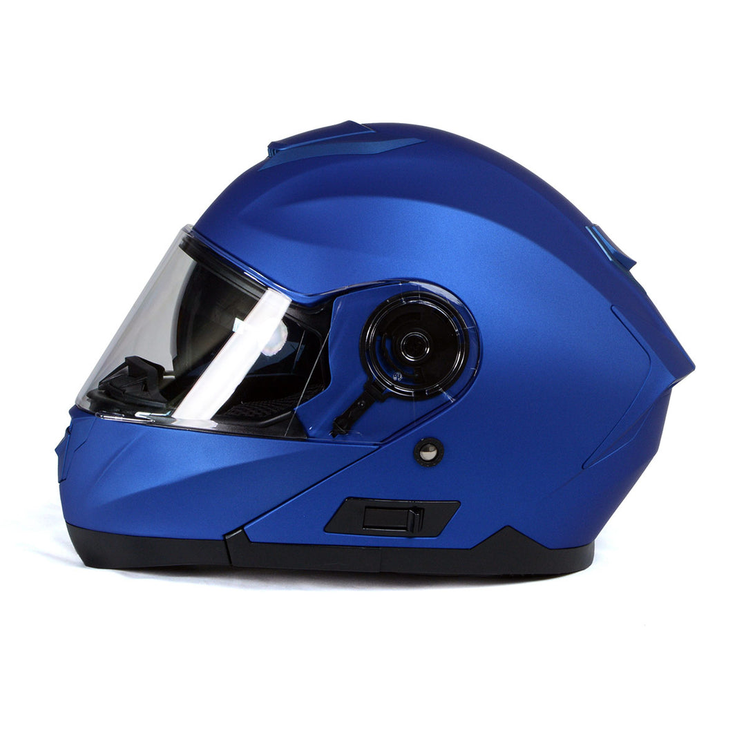 bluetooth motorcycle helmet blue Milwaukee Helmets MPH9818DOT Breeze Blue Advanced Motorcycle Modular Helmet Biker w/ Drop Down Visor
