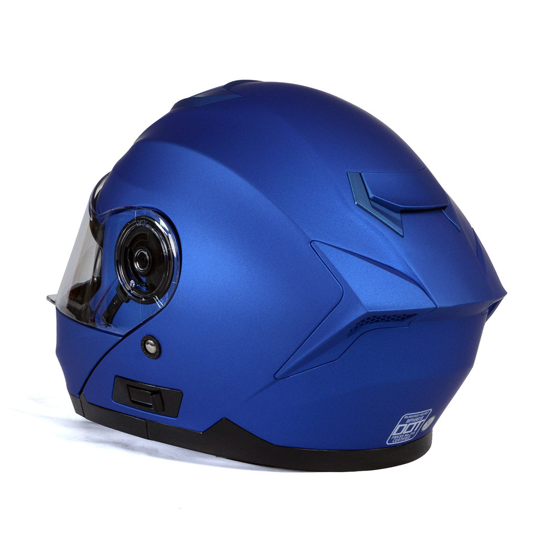 Milwaukee Helmets MPH9818DOT Breeze Blue Advanced Motorcycle Modular Helmet Biker w/ Drop Down Visor Blue / XX-Large