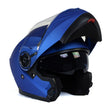 Milwaukee Helmets MPH9818DOT Breeze Blue Advanced Motorcycle Modular Helmet Biker w/ Drop Down Visor