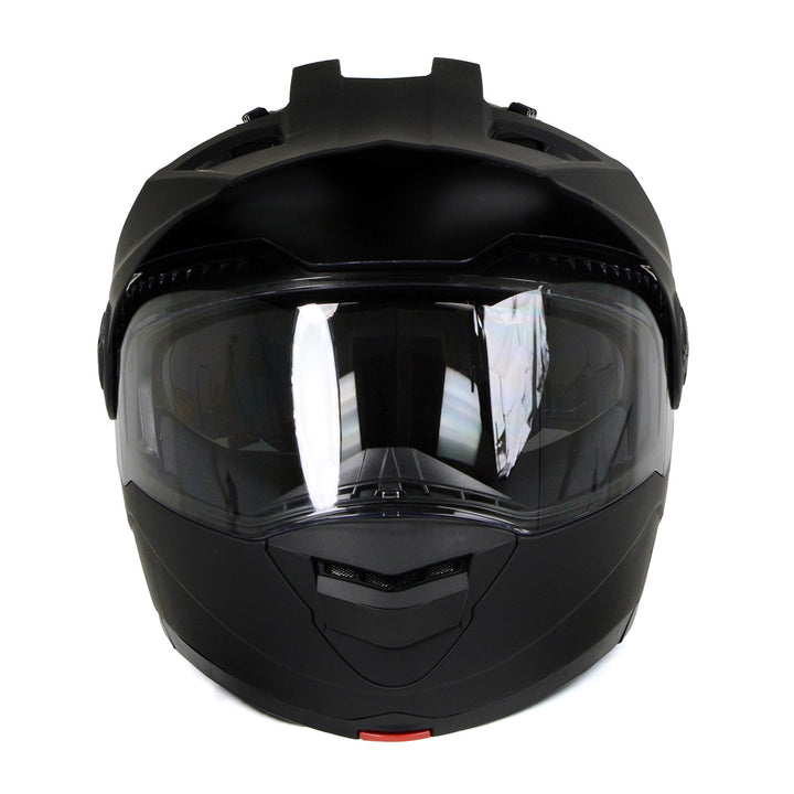 Milwaukee Helmets MPH9820DOT Flat Black Ominous Dual Sport Advanced Motorcycle Modular Helmet Biker