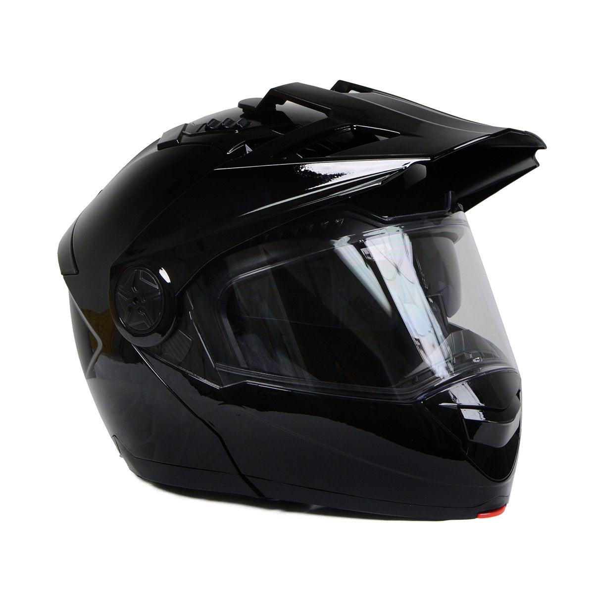 Milwaukee Helmets Gloss Black Ominous Dual Sport Advanced Motorcycle Modular Helmet for Men and Women DOT Approved MPH9821DOT