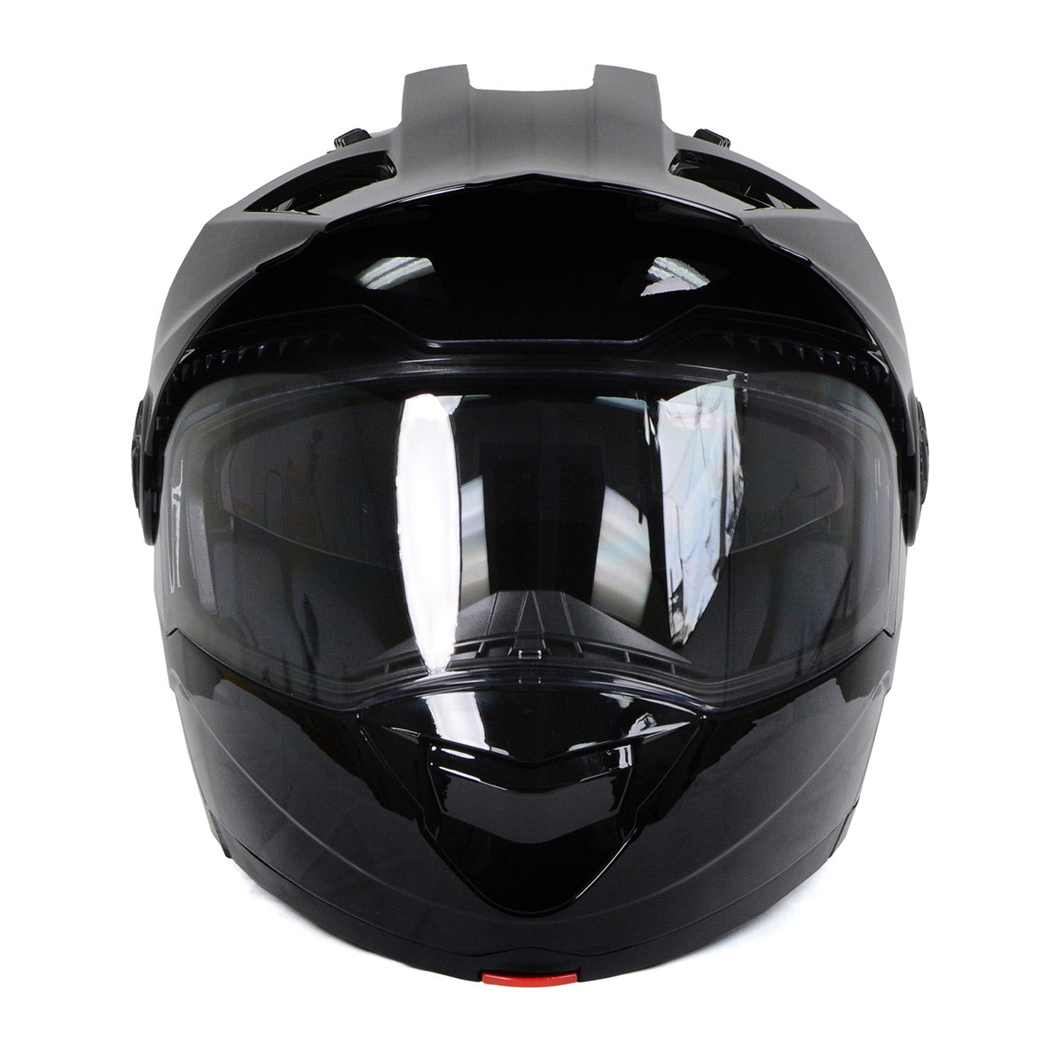 Milwaukee Helmets MPH9821DOT Gloss Black 'Ominous' Dual Sport Advanced Motorcycle Modular Helmet for Men and Women Biker