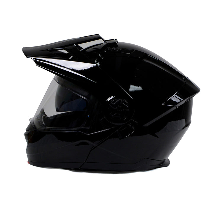Milwaukee Helmets Gloss Black Ominous Dual Sport Advanced Motorcycle Modular Helmet DOT Approved MPH9821DOT