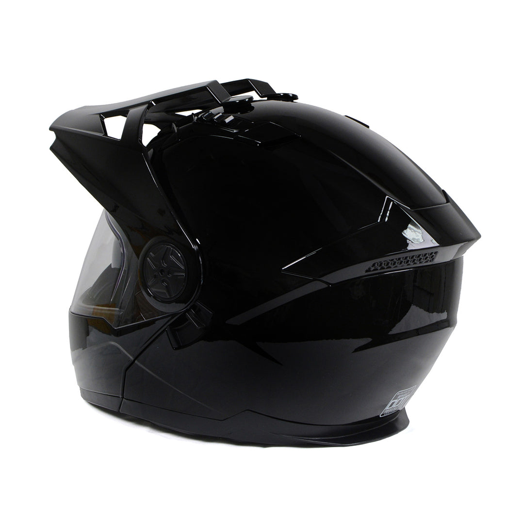 Milwaukee Helmets Gloss Black Ominous Dual Sport Advanced Motorcycle Modular Helmet DOT Approved MPH9821DOT