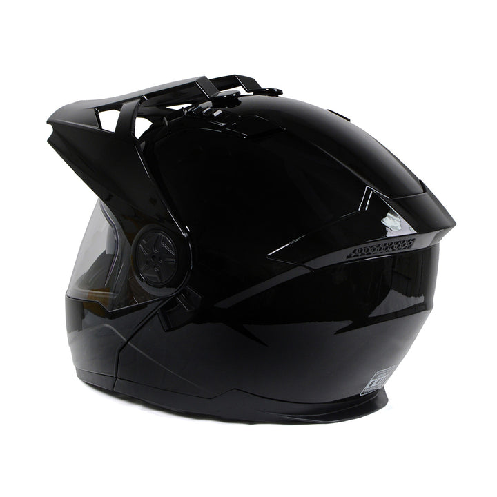 Milwaukee Helmets Gloss Black Ominous Dual Sport Advanced Motorcycle Modular Helmet DOT Approved MPH9821DOT