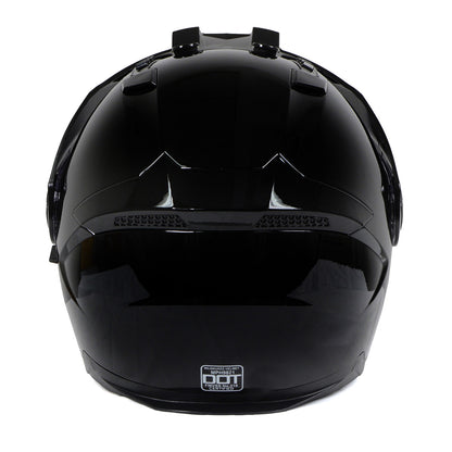 Milwaukee Helmets Gloss Black Ominous Dual Sport Advanced Motorcycle Modular Helmet for Men and Women DOT Approved MPH9821DOT