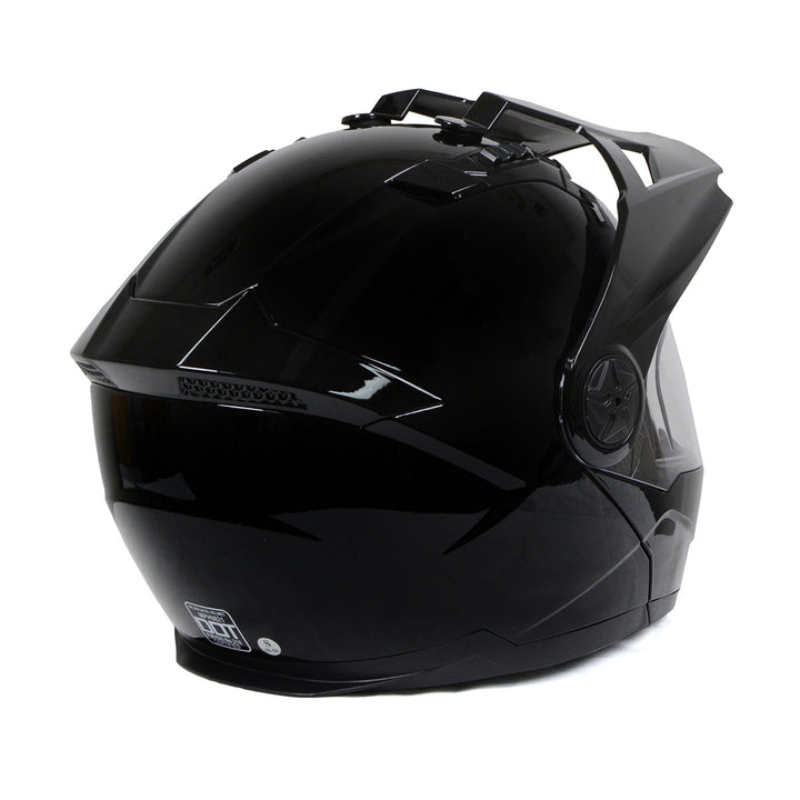 Milwaukee Helmets Gloss Black Ominous Dual Sport Advanced Motorcycle Modular Helmet DOT Approved MPH9821DOT