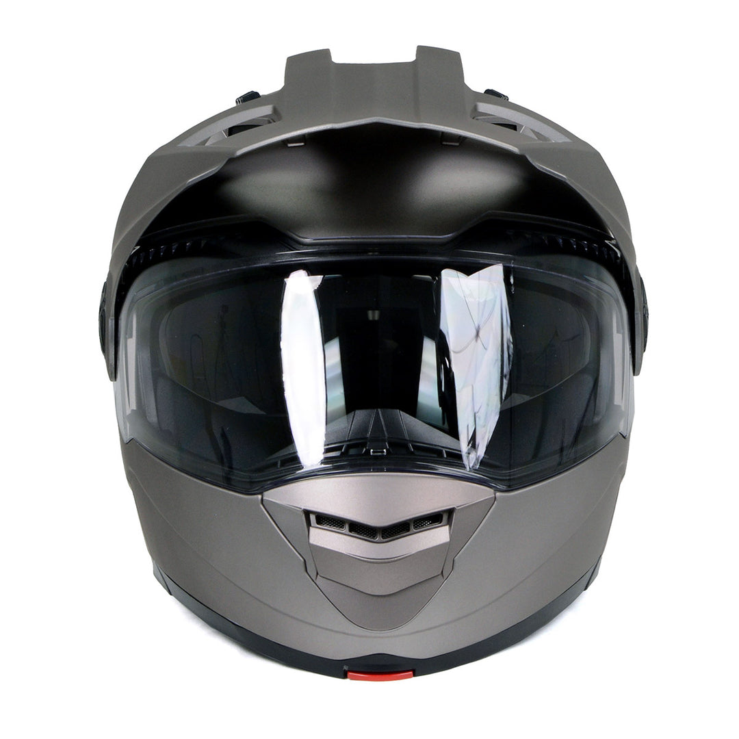 Milwaukee Helmets Silver Ominous Dual Sport Advanced Motorcycle Modular Helmet Biker DOT Approved MPH9822DOT
