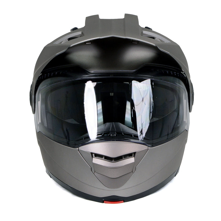 Milwaukee Helmets Silver Ominous Dual Sport Advanced Motorcycle Modular Helmet Biker DOT Approved MPH9822DOT
