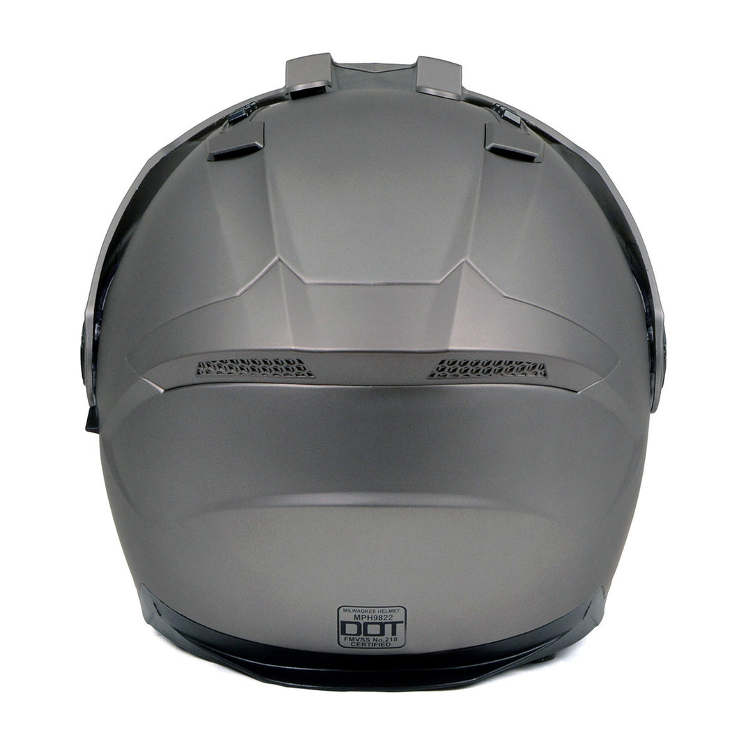 Milwaukee Helmets Silver Ominous Dual Sport Advanced Motorcycle Modular Helmet Biker DOT Approved MPH9822DOT