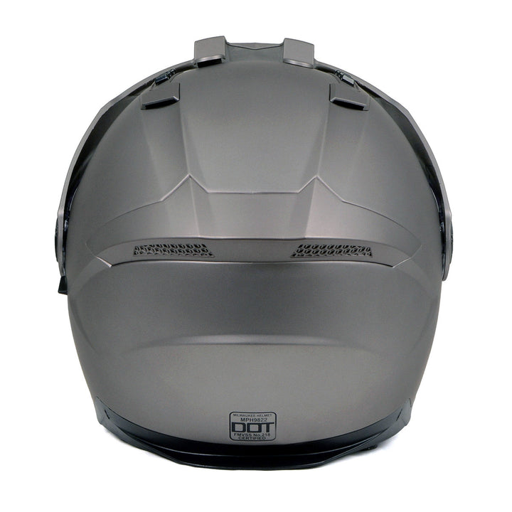 Milwaukee Helmets Silver Ominous Dual Sport Advanced Motorcycle Modular Helmet Biker DOT Approved MPH9822DOT